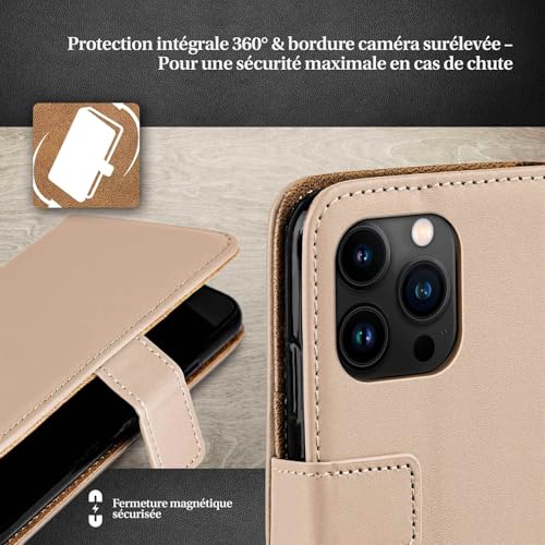 Étui protection rabat Apple iPhone 16 Pro Max cuir synthétique - 3