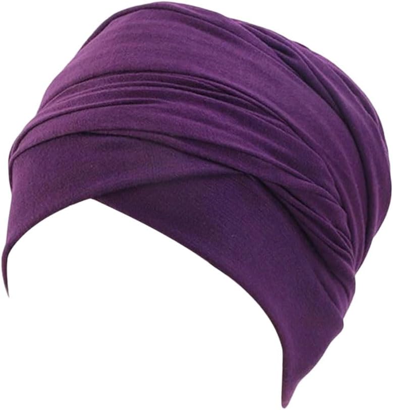 Womens Solid Color Cotton Magic Turban Hijab Head Wrap Extra Long Tube Indian Scarf Hair Loss Islamic