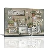 Rustic Kitchen Wall Art Farmhouse Pictures Wall Decor Country Dining Room Painting Prints Farm Today I Choose Joy Framed Artwork for Restaurant Ready to Hang 12'x16'