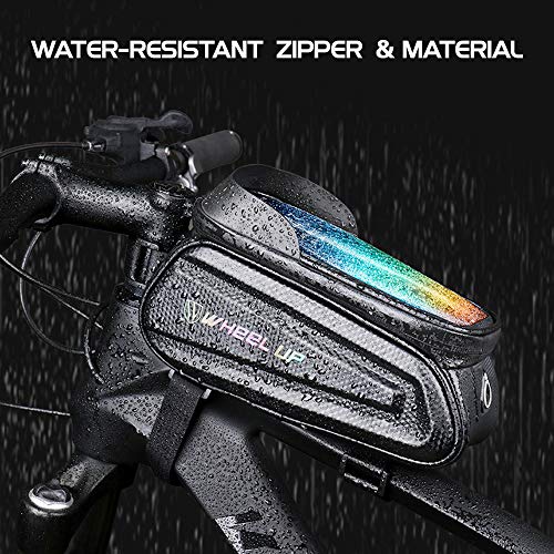 Saco de tubo, Romacci Bolsa com estrutura de bicicleta Bolsa para tubo frontal Bolsa para guiador Bo