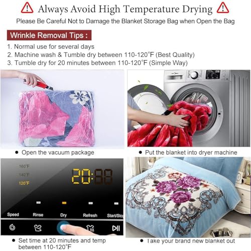 Image of JYK Korean Mink Fleece Blanket Queen Size 75 inch x 87 inch, 4.9 Pounds - 2 Ply Reversible Silky Soft Plush Warm, Comfy Blanket for Spring Autumn, Winter as Home Decor - Blue /Purple Peony | Korean Style Reversible, Silky Soft Plush Warm Blanket for Autumn Winter, 75 inch x 87 inch, 5 LB, Blue Peony / Peony