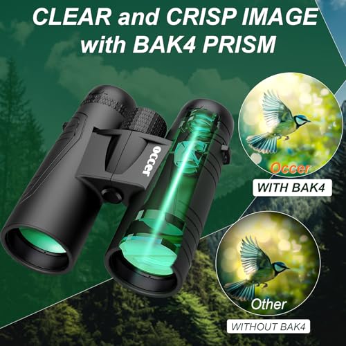 15x42 Fernglas Erwachsene für Safari - Occer Klein Fernglas mit großer Sicht - Großes Okular HD...
