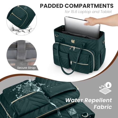 Image of Teacher Tote Bag for Women,Laptop Work Bag for Business Travel,Quilted Nurse Bible Computer Bag Briefcase Gift