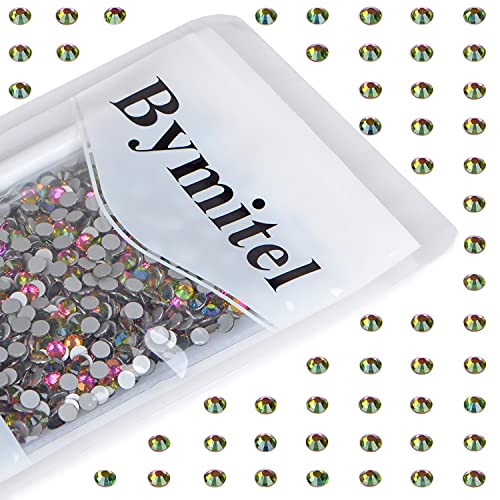 Image of 1440PCS Art Nail Rhinestones non Hotfix Glue Fix Round Crystals Glass Flatback for DIY Jewelry Making with one Picking Pen (ss20 1440pcs, Vitrail Medium)