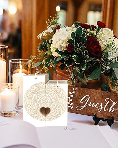 Mandala Style Wooden Candle Holder- Best Friend Birthday Gifts For Women - Female Friendship Gift, Gifts For Mom Bestie Bff, Christmas Valentine's Day Unique Present, Golden Floral Art Pattern #TOP4