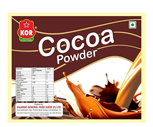 Image of KOR Natural Cocoa Powder /Coco Powder Used in Biscuits, Ice Cream, Dairy Drinks and Cakes | Shakes, Smoothies, Frosting Making | Unsweetened Powder - 400 Grams (Pack Of 1)