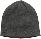 Calvin Klein Men's Embossed Logo Beanie, Charcoal, One Size