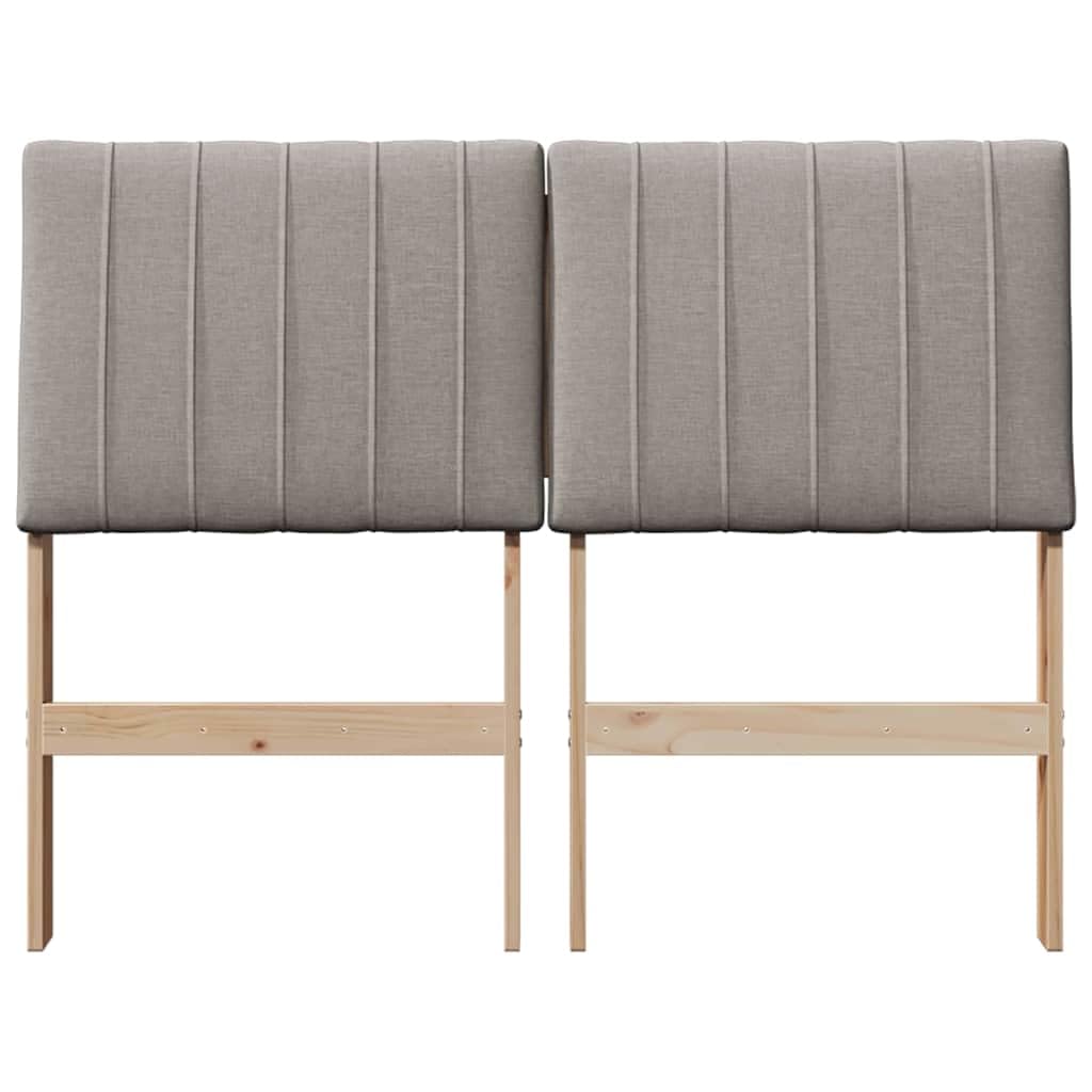 Tête de lit capitonnée taupe 120 cm en bois de pin massif, housse en tissu, design moderne, durable pour chambre à coucher