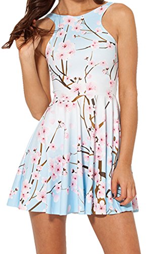 Image of Sister Amy Printed Elastic Sleeveless Shaping Breathable Camisole Skater Dress