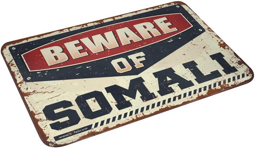 Bar for Man Cave Beware of Somali Rug Patio Decorations Outdoor Shoes Here Mat(65X90CM)