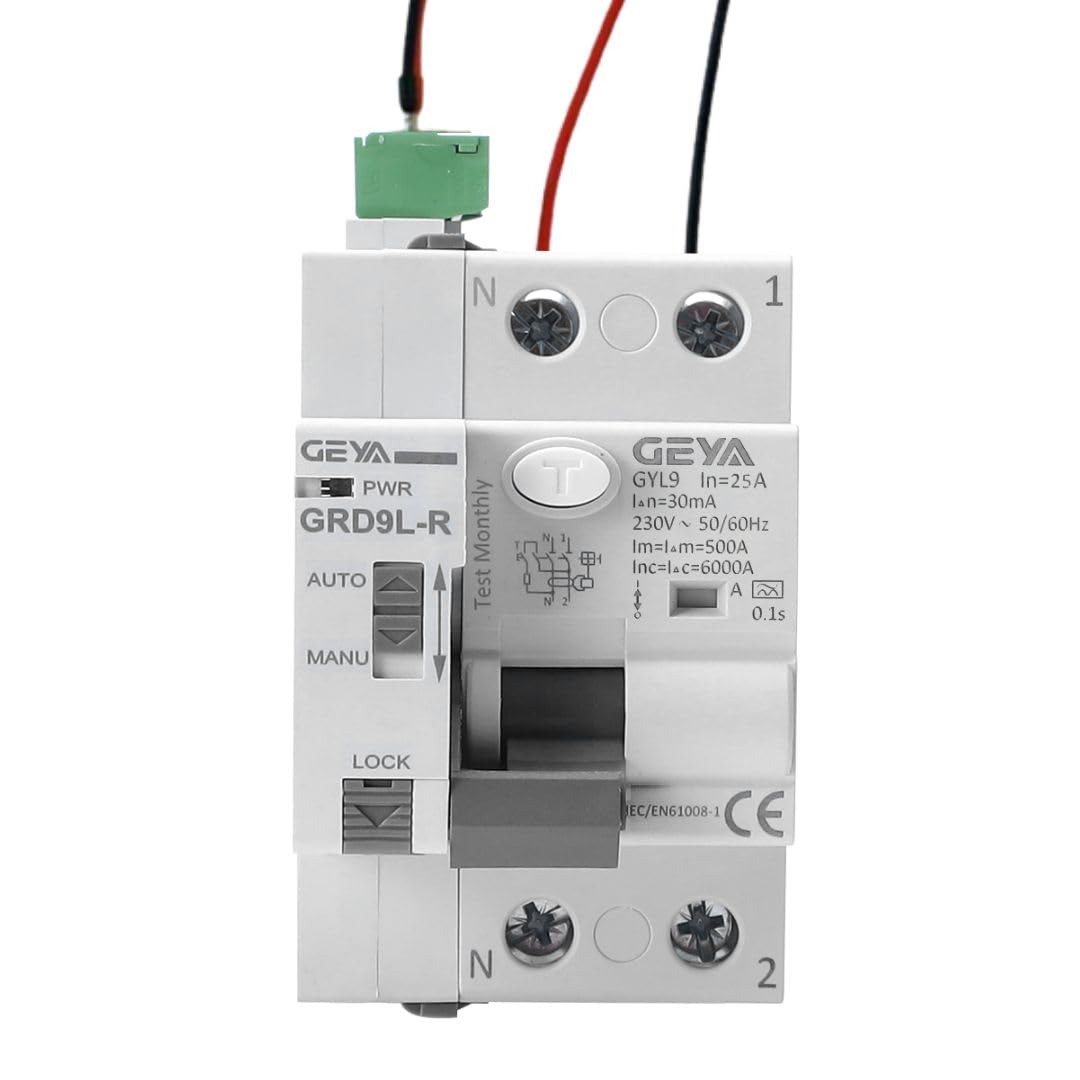 Differential Auto Rearmable Superimmunized 2P 25A 30mA 6Ka. INCLUDES CONNECTION CABLES, Sensitivity 30ma, Corriente nominal 25A