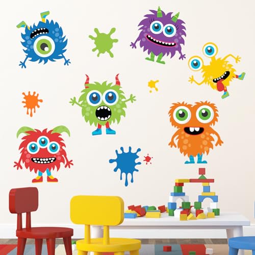Vinilo Decorativo Mfault Monstruo Infantil 35x12 pulgadas miniatura 5