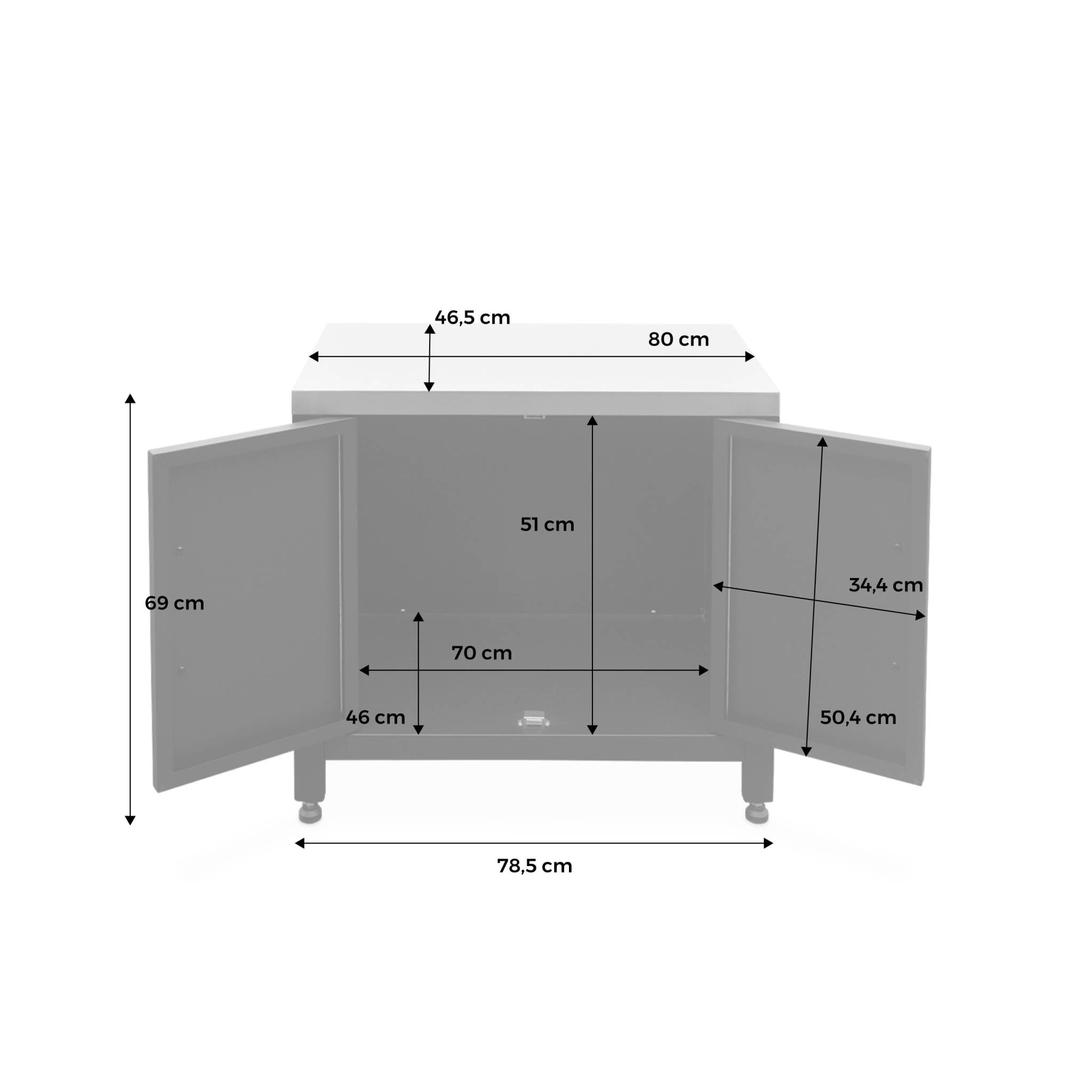 sweeek - Meuble de cuisine extérieure en acier L80cm
