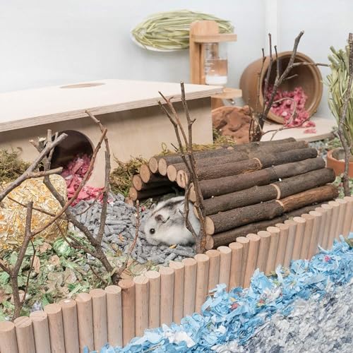 Wooden Hamster Bridge Small Animal Bendy Bridge Ladder Bridge Small Animal Wooden Cage for Guinea Pigs Ferrets - Image 4