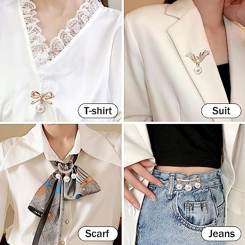 Image of 2 Pcs Scarf Ring Clips for Women Metal Shirt Tightener Cinch Buckle for Silk Scarf Shawl Blouse Sweater T Shirt Clothing Accessories