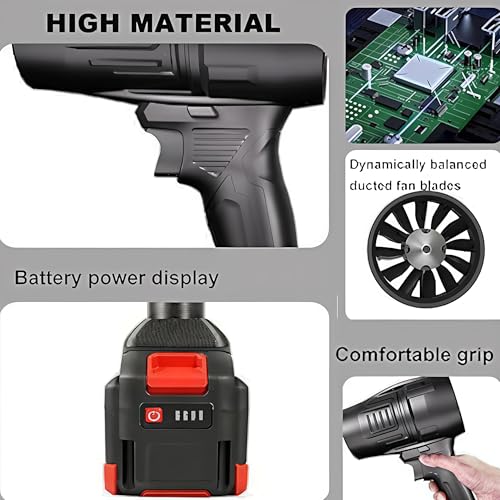 Image of Handheld Electric Portable Air Blower,Turbo Jet Blower Cordless 48V,Handheld High Powerful Blow Brushless Motor for Extra runtime,Multipurpose Car,Home Corner, Road Cleaning (Multi)