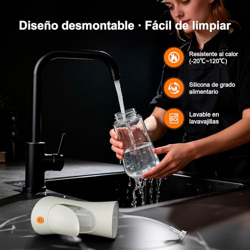 Miniatura 4 de Ibergrif Dispensador De Aceite 180ml Blanco Botella De Vidrio Borosilicato Para Freidora De Aire, Dosificador Con Marcas De Medida, Chorro Preciso De 1g, Sin Bpa, Cocina Y Parrilla, M528w
