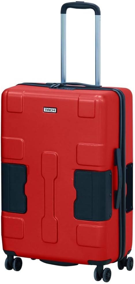 TACH Patented Connecting Hard Shell Carry-On | Roll Connected Units Right to Your Seat | Connect and Disconnect in Seconds | Rolling Suitcases - Wine Red