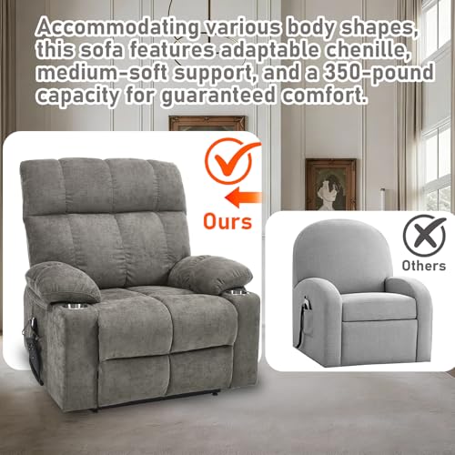 Sillón Plegable Chenille Gris miniatura 4