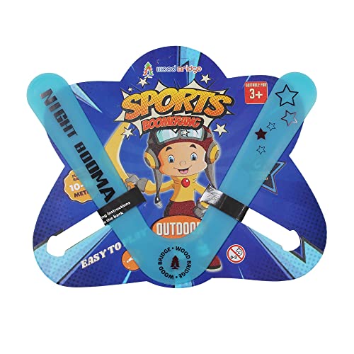 Image of wood Bridge Boomerang Sports Throw- V Shape Night Glow Material (Sea Green), Kids