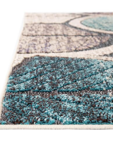 Tapete Rugs.com Casablanca 5x7 Gris Azul Marfil miniatura 7