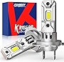 Krieges Fahren 2023 Upgraded H7 LED Headlight Bulb, 22000LM 600% Brighter, 1:1 Mini Size H7 LED bulb, No Adapter Required, 6500K Cool White, Plug and Play, Halogen Replacement, Pack of 2