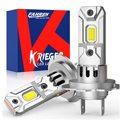 Krieges Fahren 2023 Upgraded H7 LED Headlight Bulb, 22000LM 600% Brighter, 1:1 Mini Size H7 LED bulb, No Adapter Required, 6500K Cool White, Plug and Play, Halogen Replacement, Pack of 2