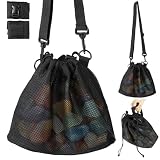 Outdoor Rock Collecting Bag，Foldable Shelling Bag with Shoulder Strap for 3 Ways to Carry, Waterproof Foraging Pouch for Rock, Leaf, Pine Cones, Beach Glass, Shell Collecting