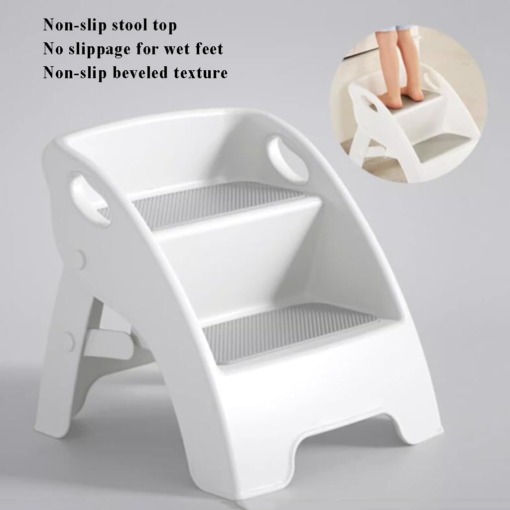 LiveGo Vasino 2 In 1 Con Scala E Paraspruzzi – Regolabile In Altezza (0-7,6 Cm), Sedile In PVC Morbido, Antiscivolo, Pieghevole, Per Bambini