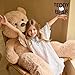 47 inch Big Giant Teddy Bear Stuffed Animals, Light Brown Soft Plush Life Size Bear Toy All Ages Gift for Children/Girlfriend/Valentine's Day/Christmas/Birthday/Baby Shower/Wedding/Party Decorations