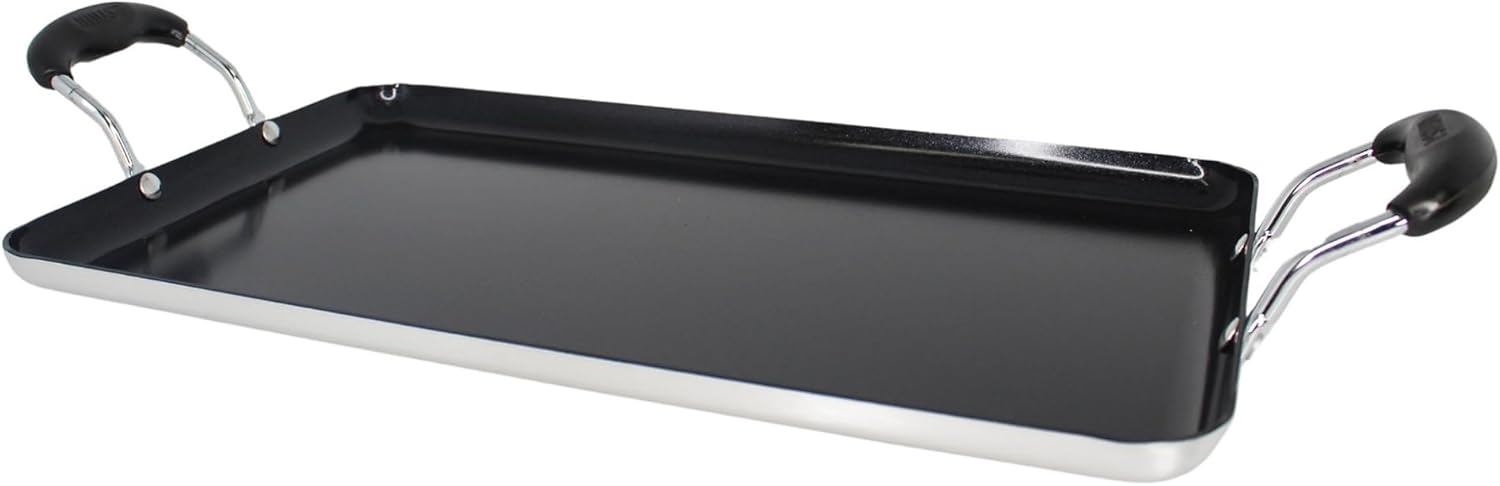 IMUSA 19" x 12" Double Burner/Griddle with Ceramic Nonstick & Bakelite Handles 19 Inch Ceramic