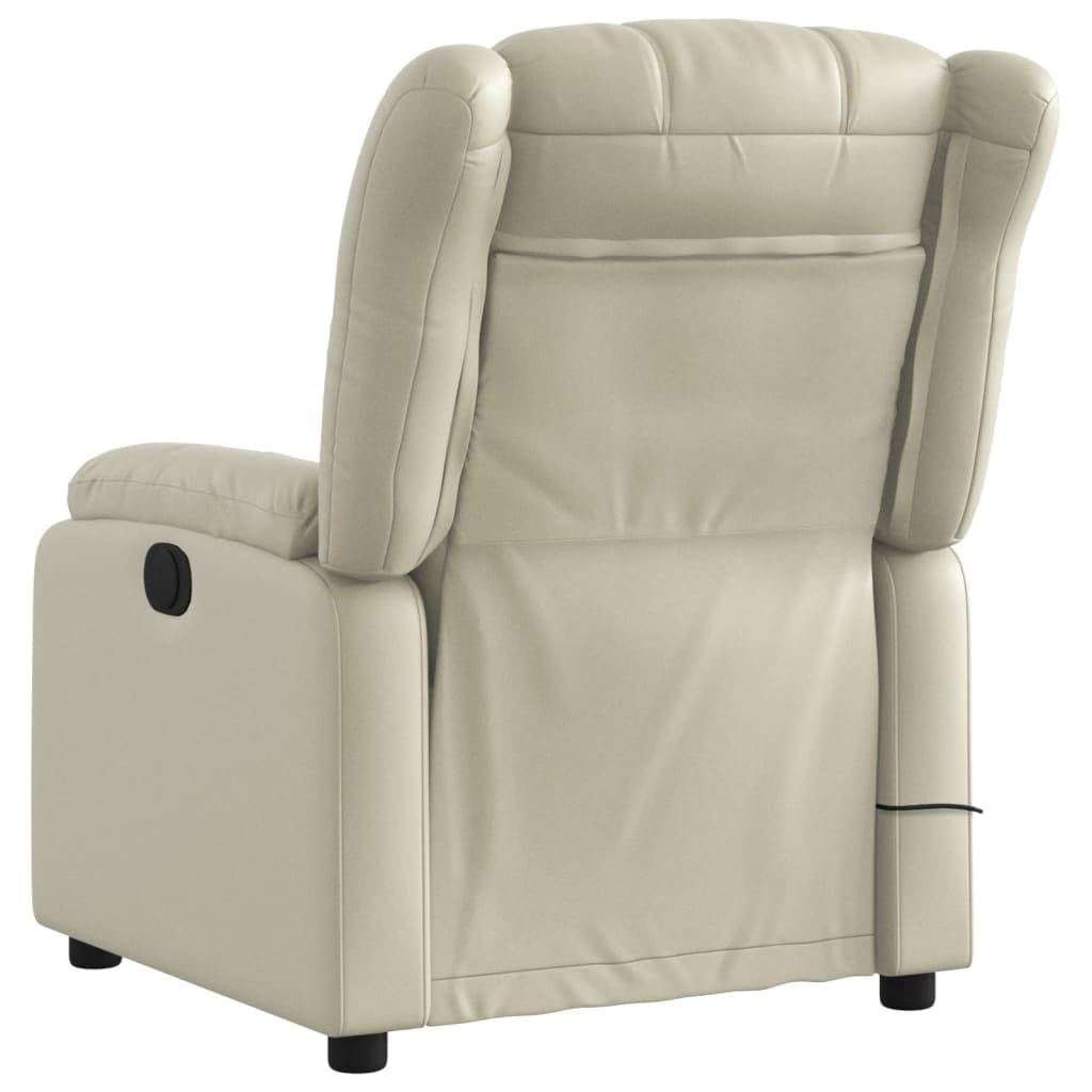 Festnight Sedile Massaggiante Poltrone Relax Poltrone Massaggianti Poltrona Relax Massaggiante Sedia Massaggiante Poltrona da Massaggiante Reclinabile Crema Similpelle