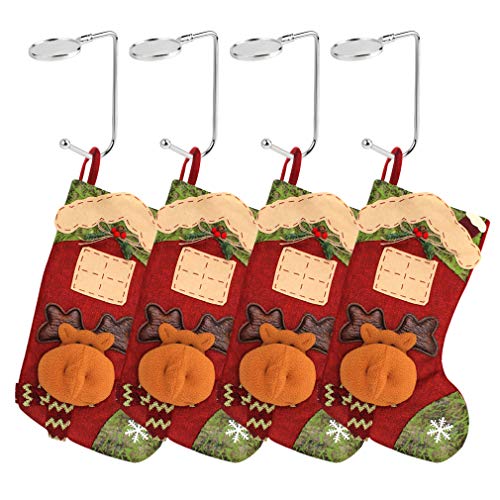 Topbuti Christmas Stocking Holders Mantel Set Of 8, Metal Hooks Hanger Xmas Non-Slip Safety Hang Grip Fireplace Hook For Christmas Valentine Party Decoration #TOP6