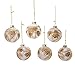 80MM Clear with Gold Pinecones Glass Ball Ornaments, 6-Piece Set