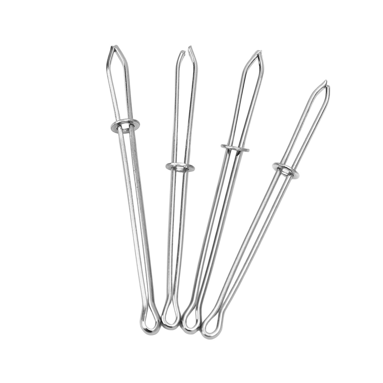 JDNH 4Pcs Metal Elastics Cord Threader for Sewing Projects Smooths Designs Tool Quick Elastics Band Installer