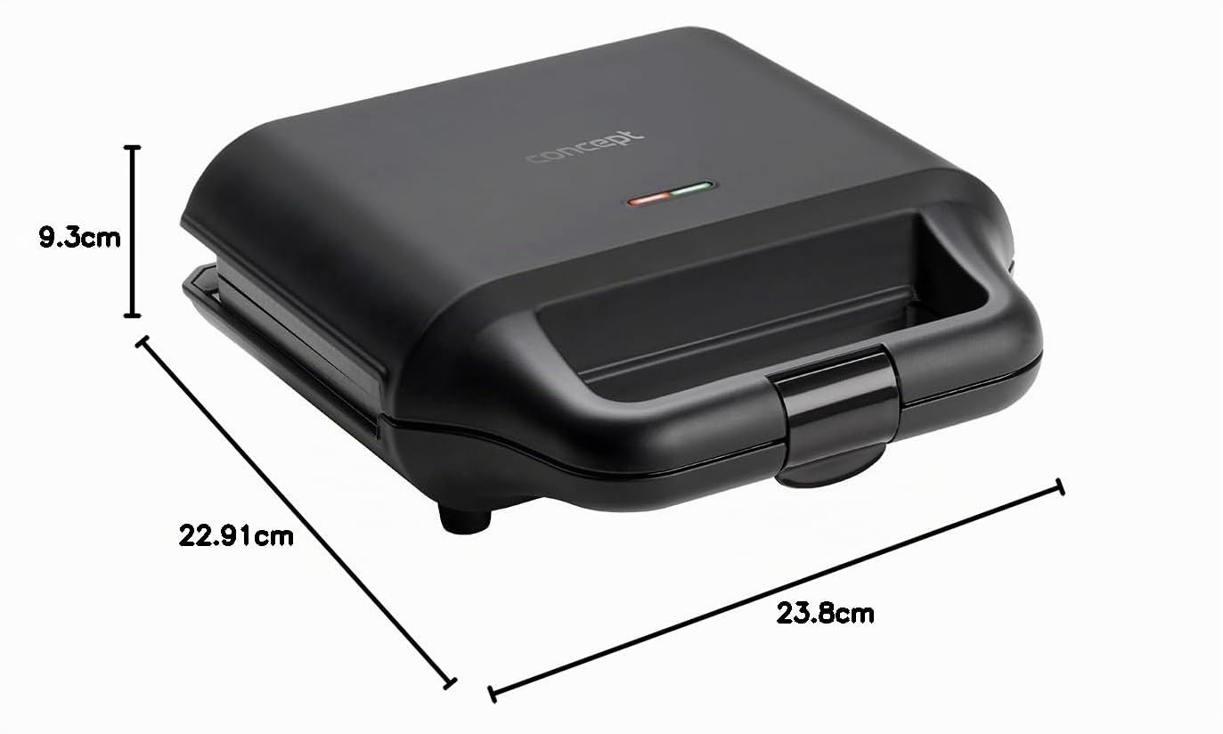 Concept SV3055 Sandwich Maker 4in1 700 W Schwarz Modern Antihaftbeschichtung