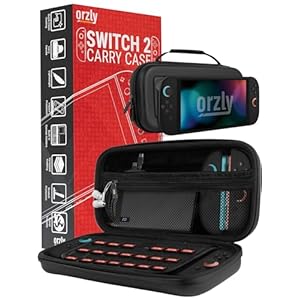 Orzly Carry Case for Nintendo Switch 2 2025 Console 7.9 inch Screen Protection Hard Case with Smart Storage for Accessories and Games Pockets Gift Box Edition