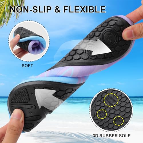 Men Women Water Shoes Quick-Dry Aqua Socks Barefoot Slip-on for Beach Swim Sport Surf Yoga Exercise4