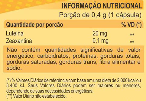 Luteína e Zeaxantina - 60 cápsulas