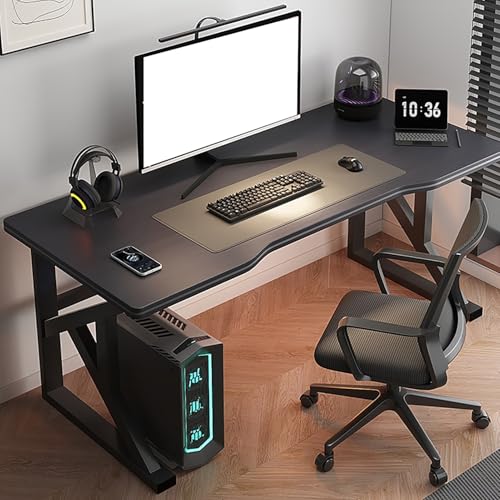 Escritorio de computadora para oficina en casa, mesa de escritura y juegos de diseño moderno, superficie espaciosa para productividad en dormitorio, estudio y áreas de trabajo