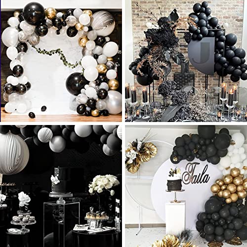 Image of PartyWoo Black Balloons 50pcs 5 Inch Black Matte Latex Helium Balloons for Birthday Wedding Anniversary Graduation Bachelorette Engagement Bridal Shower Retirement Party Decorations Black-Y18