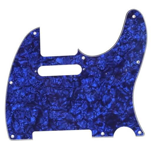 Musiclily 8 Agujeros Tele Pickguard Guitarra Golpeador para Guitarra Eléctrica Fender American/México Standard Telecaster Estilo Moderno, 4 capas Blue Pearl