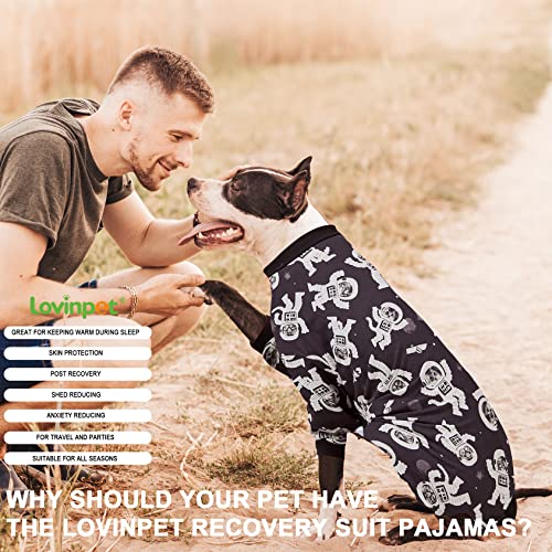 Lovinpet Dog Pyjamas - Large Dogs, Slim Fit, Lightweight Pullover, Dog Pj's, Full Coverage Dog Pajamas, Outer Space Astronaut Print, Pitbull/Large Breed Pj's /2Xl #TOP7