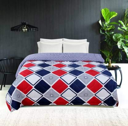 Reliable Polycotton Triangle Quilt Cover -Queen Size, 90x100 inches, Multicolour
