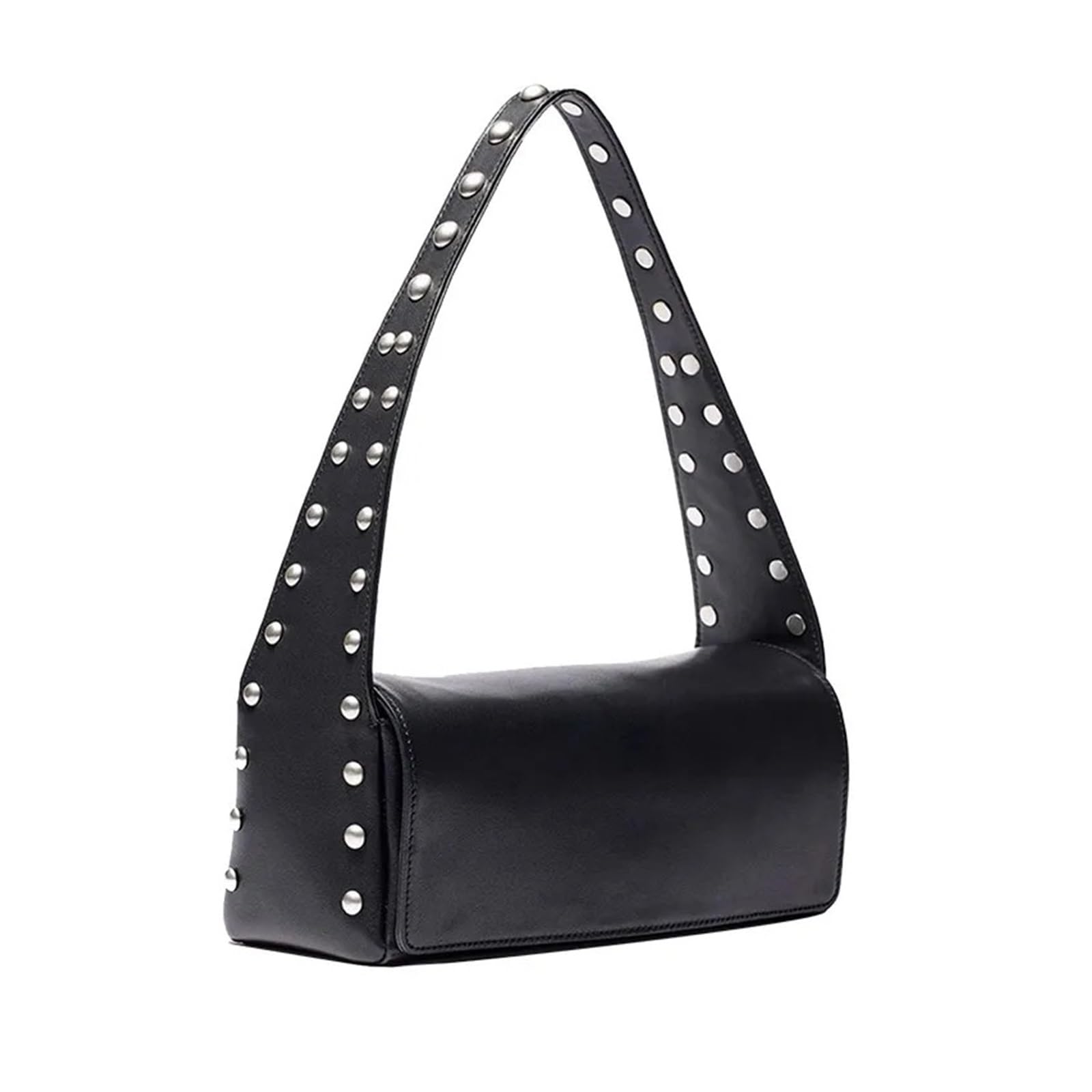 Rivet Decor Design Vintage Borsa a tracolla Punk Borsa Caffè Ascelle Borsa Ad Alta Capacità Design Lusso Signora Tote Bag