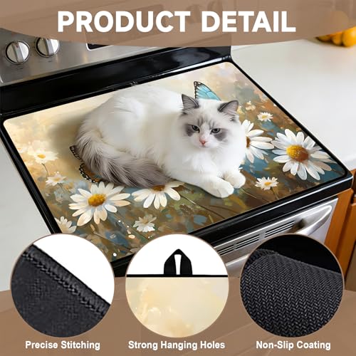 Image of Stove Burner Covers Non-Slip Electric Cooktop Protector Mat (J2483)