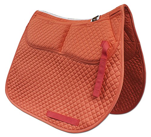 ECP Equine Comfort Products All-Purpose Correction Saddle Pad, Diamond Quilted Design with Adjustable Memory Foam Shims for Customized Fit, Pressure Relief, and Breathable Performance, Coral
