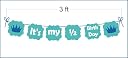 Untumble Half Birthday Decorations for Baby boy in Blue, Six Month Photo Shoot Pack, 6 Month Party kit with Rubber Balloons, 1/2 Decor for boy Baby gallery image