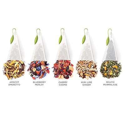 Tea Forte Premium Petite Presentation Box Gift Set Sampler, 10 Count, 2 of Each Blend Individually Wrapped Handcrafted Pyramid Infuser Bags, Herbal Retreat Tea