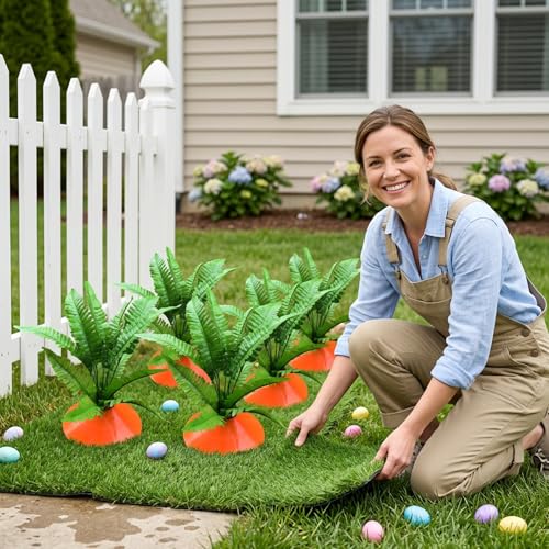 Fausses carottes pour pelouse et déco de Pâques extérieure durable - 5